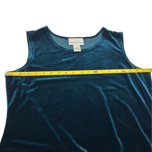 Elegant Queen Blue Sleeveless Stretch‎ Velvet Dress by Susan Graver - Picture 6 of 10